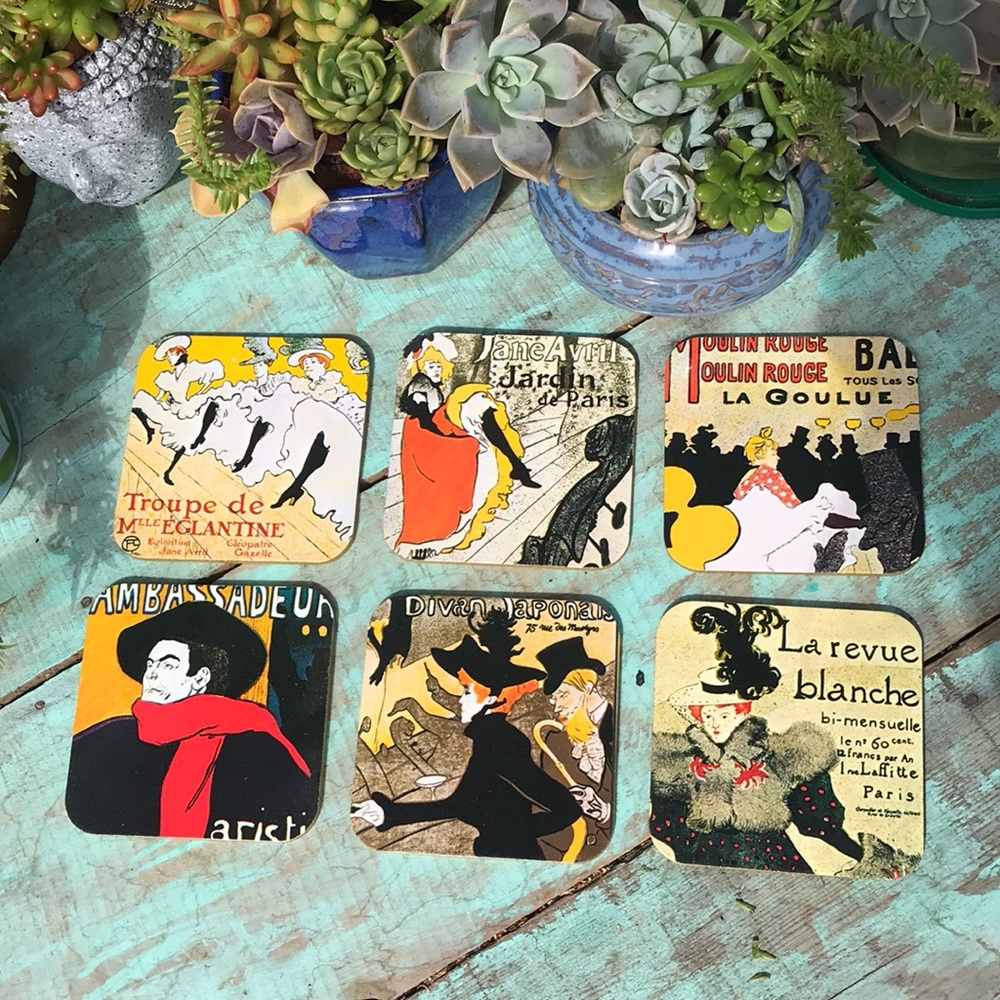 Six French coasters